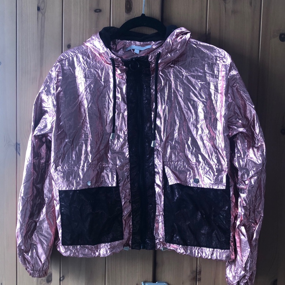 Rose Gold Metallic Mesh Coat